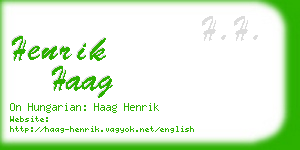 henrik haag business card